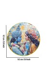 Stainless Steel Round Radha Krishna Fridge Magnet | Devotional & Decorative Magnet for Refrigerator | Pack of 1