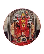 Stainless Steel Round Maa Kali Fridge Magnet | Devotional & Decorative Refrigerator Magnet for Home & Office | Pack of 1
