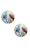 Stainless Steel Round Radha Krishna Fridge Magnet | Devotional & Decorative Refrigerator Magnet for Home & Office | Premium Finish | Pack of 2