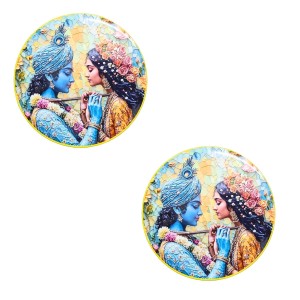 Stainless Steel Round Radha Krishna Fridge Magnet | Devotional & Decorative Refrigerator Magnet for Home & Office | Premium Finish | Pack of 2 Stainless Steel Round Radha Krishna Fridge Magnet | Devotional & Decorative Refrigerator Magnet for Home & Office | Premium Finish | Pack of 2