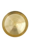 HiTechMart Brass Puja Thali | Traditional Round Brass Aarti Plate for Religious Ceremonies | Polished Puja Plate for Temple, Home, and Festival Use
