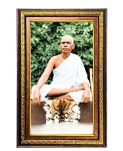 Ramana Maharshi Digital Golden Balck Color Photo Frame | Hindu Religious Wall Decor | 16x22 Inches - Inspirational Wall Art for Office, Home Decor - Ideal Spiritual Gift (F16639)