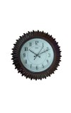 Hitech Sales Classic Quartz Stylish Sunflower Designed Wooden Analog 32 Cm Decorative Weatherproof Latest WallClock Battery Operated Round Easy to Read for Living Room Bedroom Office Kitchen School