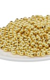 HiTechMart Gold-Plated Round Spacer Beads – Small Plastic Craft Beads for Jewelry Making, DIY Bracelets, Necklaces & Decorations (Bulk Pack) (200)