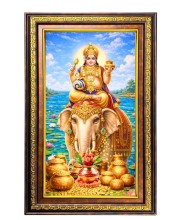 Kubera Digital Golden Balck Color Photo Frame | Hindu Religious Wall Decor | 10x16 Inches - Inspirational Wall Art for Office, Home Decor - Ideal Spiritual Gift (F16913)