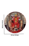 Stainless Steel Round Maa Kali Fridge Magnet | Devotional & Decorative Refrigerator Magnet for Home & Office | Pack of 1