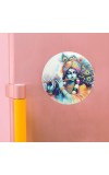 Stainless Steel Round Krishna Fridge Magnet | Decorative Spiritual Refrigerator Magnet for Home & Office | Pack of 6 (6)