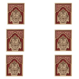 Wooden Lord Jagannath Fridge Magnet | Laser Engraved Religious Souvenir | Traditional Pattachitra Style Decorative Magnet for Home & Office (6)