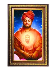Swami Vivekananda Digital Golden Balck Color Photo Frame | Hindu Religious Wall Decor | 16x22 Inches - Inspirational Wall Art for Office, Home Decor - Ideal Spiritual Gift (F16615)