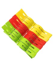 Durable Plastic Cloth Drying Clips – Multi-Purpose Laundry Clips for Clothesline & Hangers – Pack of (12)