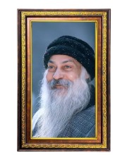 Osho Digital Golden Balck Color Photo Frame | Hindu Religious Wall Decor | 14x20 Inches - Inspirational Wall Art for Office, Home Decor - Ideal Spiritual Gift (F16516)