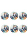 Stainless Steel Round Krishna Fridge Magnet | Decorative Spiritual Refrigerator Magnet for Home & Office | Pack of 6 (6)