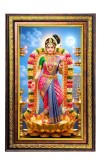 Goddess Andal Devi Digital Golden Balck Color Photo Frame | Hindu Religious Wall Decor | 18x24 Inches - Inspirational Wall Art for Office, Home Decor - Ideal Spiritual Gift (F16765)
