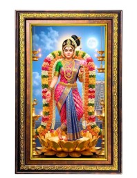 Goddess Andal Devi Digital Golden Balck Color Photo Frame | Hindu Religious Wall Decor | 18x24 Inches - Inspirational Wall Art for Office, Home Decor - Ideal Spiritual Gift (F16765)