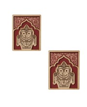 Wooden Lord Jagannath Fridge Magnet | Laser Engraved Religious Souvenir | Traditional Pattachitra Style Decorative Magnet for Home & Office (2)