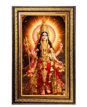 Durga Matha Digital Golden Balck Color Photo Frame | Hindu Religious Wall Decor | 10x16 Inches - Inspirational Wall Art for Office, Home Decor - Ideal Spiritual Gift (F16892)