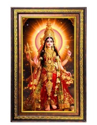 Durga Matha Digital Golden Balck Color Photo Frame | Hindu Religious Wall Decor | 12x18 Inches - Inspirational Wall Art for Office, Home Decor - Ideal Spiritual Gift (F16892)