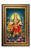Durga Matha Digital Golden Balck Color Photo Frame | Hindu Religious Wall Decor | 10x16 Inches - Inspirational Wall Art for Office, Home Decor - Ideal Spiritual Gift (F16711)