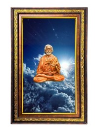 Swami Yukteswar Digital Golden Balck Color Photo Frame | Hindu Religious Wall Decor | 10x16 Inches - Inspirational Wall Art for Office, Home Decor - Ideal Spiritual Gift (F16949)