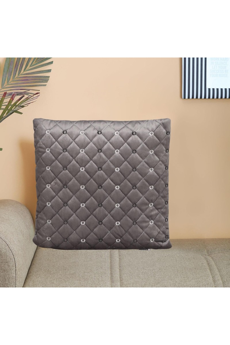 Home Beautiful Dark Grey Velvet Cushion Cover