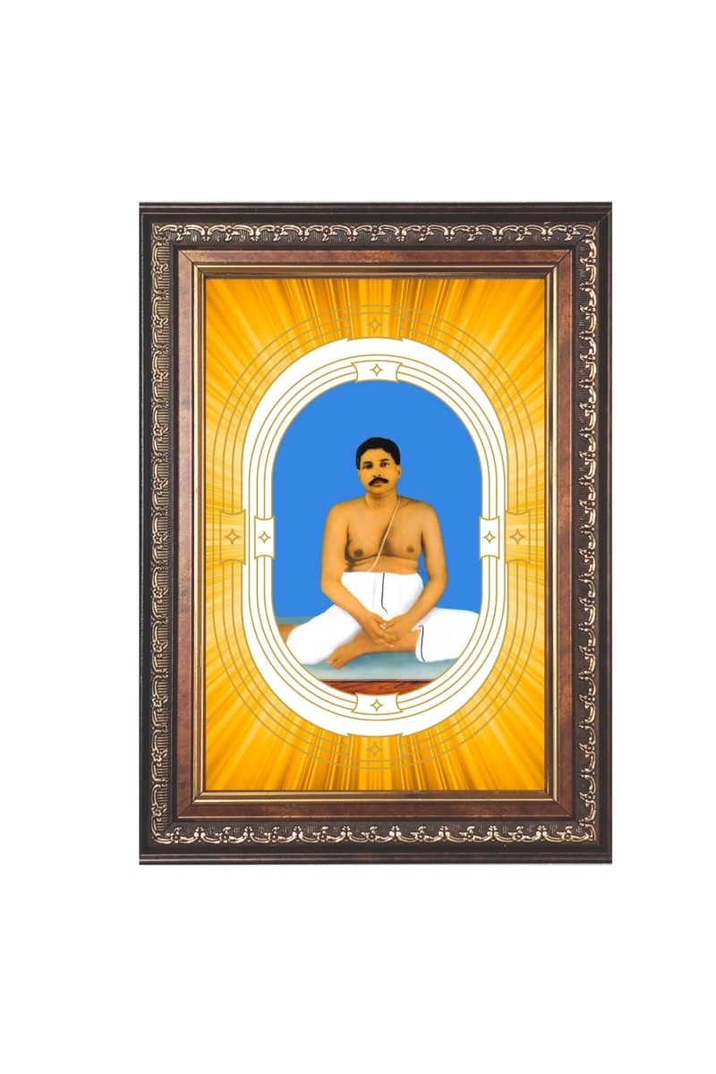 Sri Sri Thakur Anukulchandra Chakravarty Spiritual Guru Digital Photo in Designer Frame, Size 16x20 Inch | Hindu Religious Picture for Home Temple, Office & Gift | Wall Art & Pooja Decor (F10481)