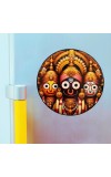 Stainless Steel Round Jagannath Balabhadra Subhadra Fridge Magnet | Devotional & Decorative Refrigerator Magnet for Home & Office | Pack of 6