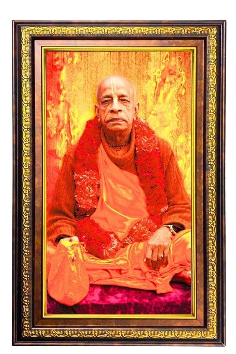 Bhaktivedanta Swami Prabhupada Digital Golden Balck Color Photo Frame | Hindu Religious Wall Decor | 18x24 Inches - Inspirational Wall Art for Office, Home Decor - Ideal Spiritual Gift (F16851)