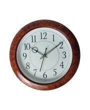 Brown Round wooden type design analog wall clock with black numbers | Silent Sweep Quartz Movement | Decorative Wall Clock for Home, Office, and Living Room | Length-Breadth-Height 30cm x 30cm x 2.2cm