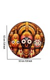 Stainless Steel Round Jagannath Balabhadra Subhadra Fridge Magnet | Devotional & Decorative Refrigerator Magnet for Home & Office | Pack of 6
