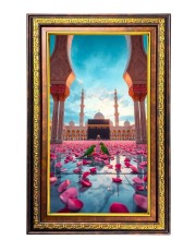 Mosque Digital Golden Balck Color Photo Frame | Hindu Religious Wall Decor | 12x18 Inches - Inspirational Wall Art for Office, Home Decor - Ideal Spiritual Gift (F16747)