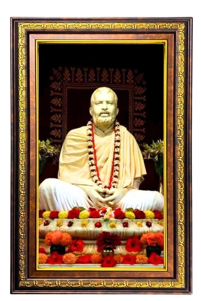 Ramakrishna Paramahamsa Digital Golden Balck Color Photo Frame | Hindu Religious Wall Decor | 10x16 Inches - Inspirational Wall Art for Office, Home Decor - Ideal Spiritual Gift (F16618)