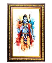 Lord Rama Digital Golden Balck Color Photo Frame | Hindu Religious Wall Decor | 10x16 Inches - Inspirational Wall Art for Office, Home Decor - Ideal Spiritual Gift (F16535)