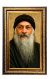Osho Digital Golden Balck Color Photo Frame | Hindu Religious Wall Decor | 16x22 Inches - Inspirational Wall Art for Office, Home Decor - Ideal Spiritual Gift (F16606)