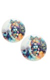 Stainless Steel Round Krishna Fridge Magnet | Decorative Spiritual Refrigerator Magnet for Home & Office | Pack of 2