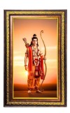 Lord Rama Digital Golden Balck Color Photo Frame | Hindu Religious Wall Decor | 10x16 Inches - Inspirational Wall Art for Office, Home Decor - Ideal Spiritual Gift (F16555)