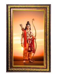 Lord Rama Digital Golden Balck Color Photo Frame | Hindu Religious Wall Decor | 14x20 Inches - Inspirational Wall Art for Office, Home Decor - Ideal Spiritual Gift (F16555)