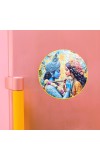 Stainless Steel Round Radha Krishna Fridge Magnet | Devotional & Decorative Refrigerator Magnet for Home & Office | Premium Finish | Pack of 2