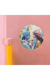 Stainless Steel Round Radha Krishna Fridge Magnet | Devotional & Decorative Magnet for Refrigerator | Pack of 1