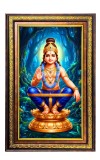 God Ayyappa Digital Golden Balck Color Photo Frame | Hindu Religious Wall Decor | 18x24 Inches - Inspirational Wall Art for Office, Home Decor - Ideal Spiritual Gift (F16558)