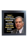 Hitech Sales Ratan Tata's Quotes Wall Frames, Motivational Inspirational Quotes Wall Framed Posters for Room, Office, Study Desk, Decor (Tabletop, Square – 10.10 x 10.10 inches Frame, Black)