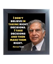 Hitech Sales Ratan Tata's Quotes Wall Frames, Motivational Inspirational Quotes Wall Framed Posters for Room, Office, Study Desk, Decor (Tabletop, Square – 10.10 x 10.10 inches Frame, Black)