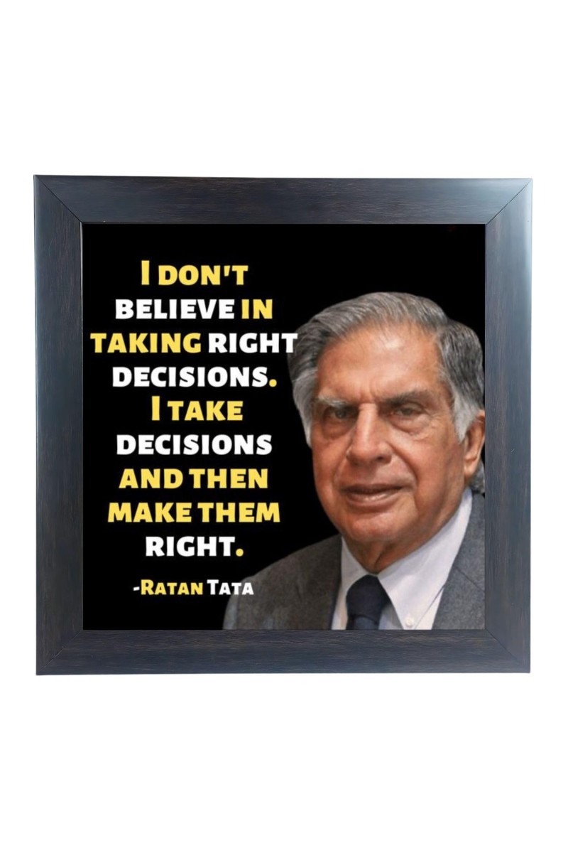 Hitech Sales Ratan Tata's Quotes Wall Frames, Motivational Inspirational Quotes Wall Framed Posters for Room, Office, Study Desk, Decor (Tabletop, Square – 10.10 x 10.10 inches Frame, Black)