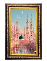 Mosque Digital Golden Balck Color Photo Frame | Hindu Religious Wall Decor | 10x16 Inches - Inspirational Wall Art for Office, Home Decor - Ideal Spiritual Gift (F16748)