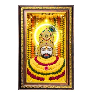 KhatuShyam Digital Golden Balck Color Photo Frame | Hindu Religious Wall Decor | 16x22 Inches - Inspirational Wall Art for Office, Home Decor - Ideal Spiritual Gift (F16675)