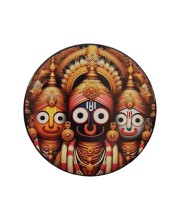 Stainless Steel Round Jagannath Balabhadra Subhadra Fridge Magnet | Devotional & Decorative Refrigerator Magnet for Home & Office | Pack of 1