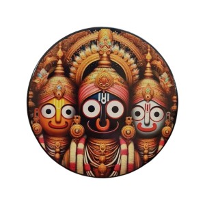 Stainless Steel Round Jagannath Balabhadra Subhadra Fridge Magnet | Devotional & Decorative Refrigerator Magnet for Home & Office | Pack of 1 Stainless Steel Round Jagannath Balabhadra Subhadra Fridge Magnet | Devotional & Decorative Refrigerator Magnet for Home & Office | Pack of 1