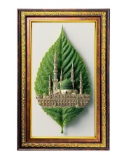 Mosque Digital Golden Balck Color Photo Frame | Hindu Religious Wall Decor | 12x18 Inches - Inspirational Wall Art for Office, Home Decor - Ideal Spiritual Gift (F16752)