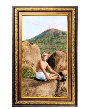 Ramana Maharshi Digital Golden Balck Color Photo Frame | Hindu Religious Wall Decor | 16x22 Inches - Inspirational Wall Art for Office, Home Decor - Ideal Spiritual Gift (F16640)