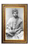 Swami Vivekananda Digital Golden Balck Color Photo Frame | Hindu Religious Wall Decor | 10x16 Inches - Inspirational Wall Art for Office, Home Decor - Ideal Spiritual Gift (F16617)