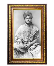 Swami Vivekananda Digital Golden Balck Color Photo Frame | Hindu Religious Wall Decor | 16x22 Inches - Inspirational Wall Art for Office, Home Decor - Ideal Spiritual Gift (F16617)